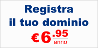 Registra il tuo dominio a 6.95 euro l'anno
